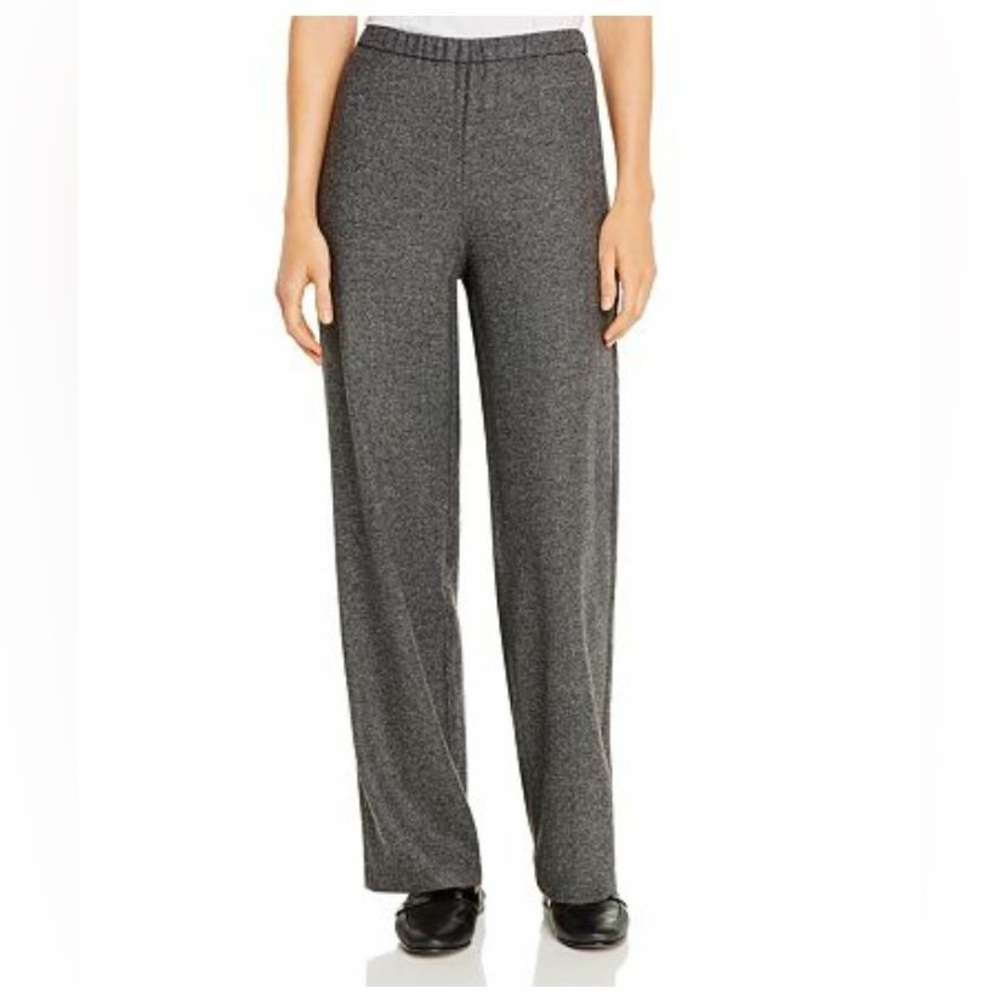 Eileen fisher grey tweed blend wool wide leg pants size small